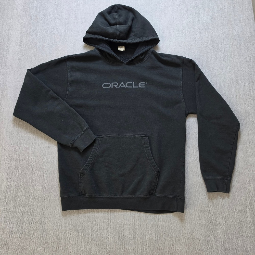 Oracle Hoodie Men Size M Black Tech Logo Pullover Sweatshirt
